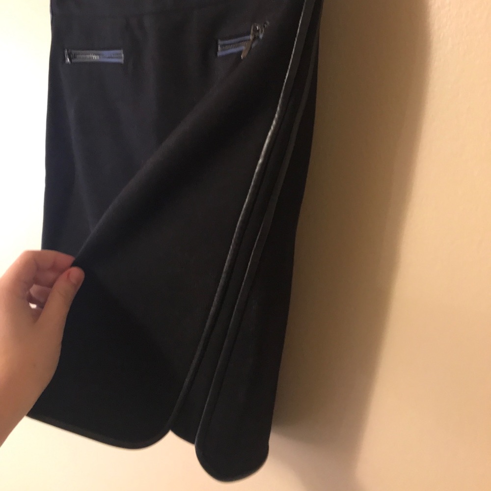 White House black market leather trim skirt